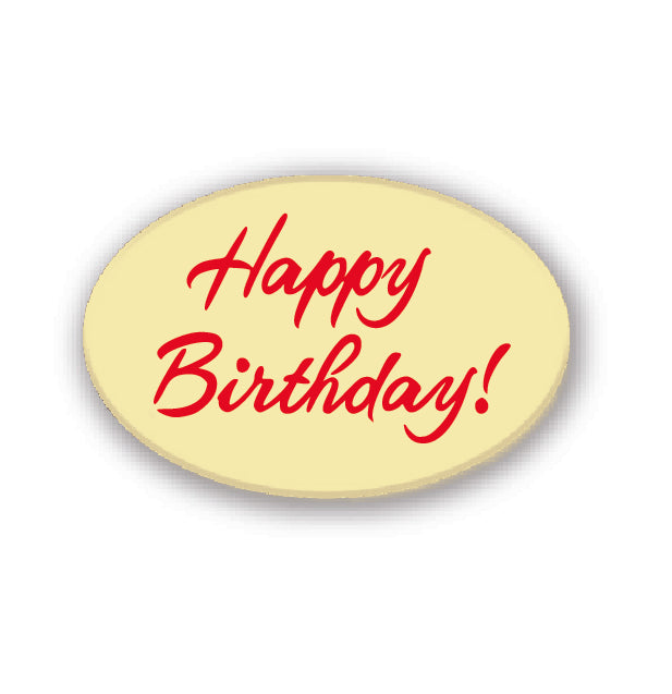 Happy Birthday Oval Small