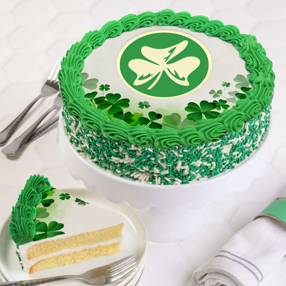 Shamrock Round Cake Topper