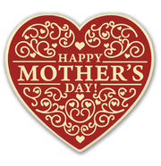 Happy Mother's Day Heart Cake Topper