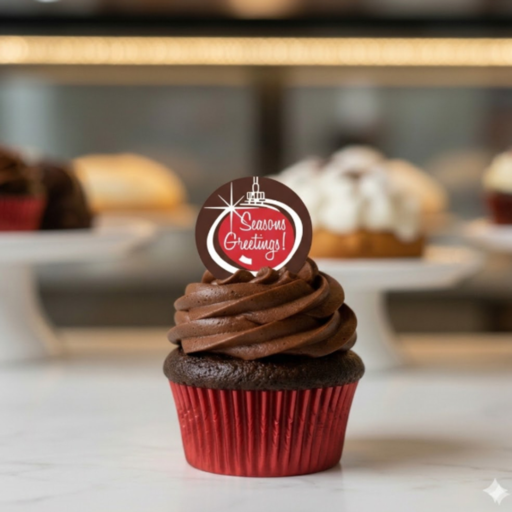 Season's Greetings Accent Chocolate Cake Decoration