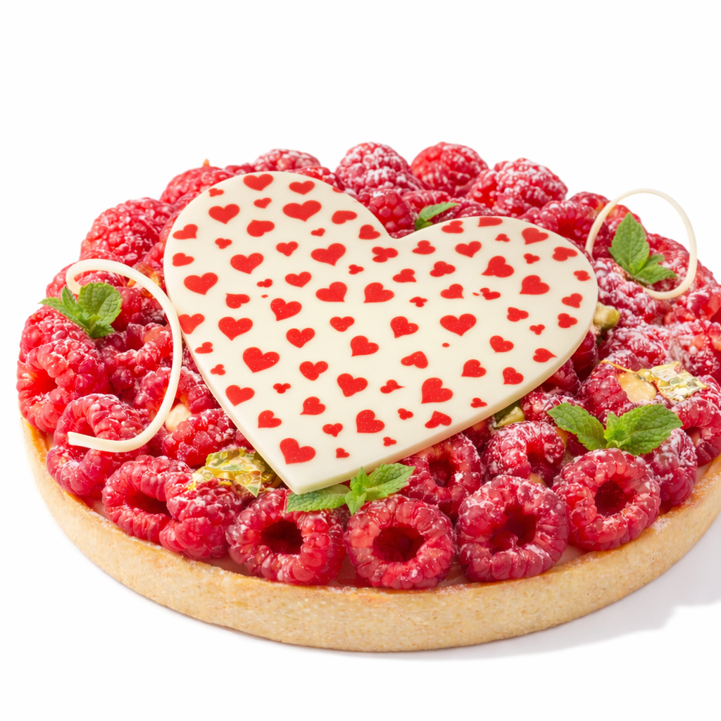 Red Hearts Print Cake Topper