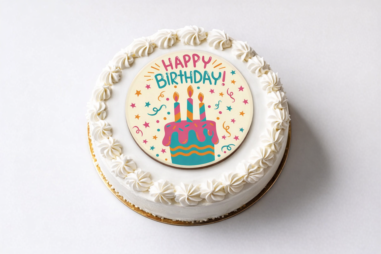 Happy Birthday Candles Cake Topper