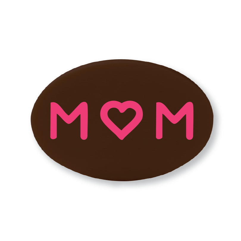 Love Mom Oval Chocolate Cake Decoration