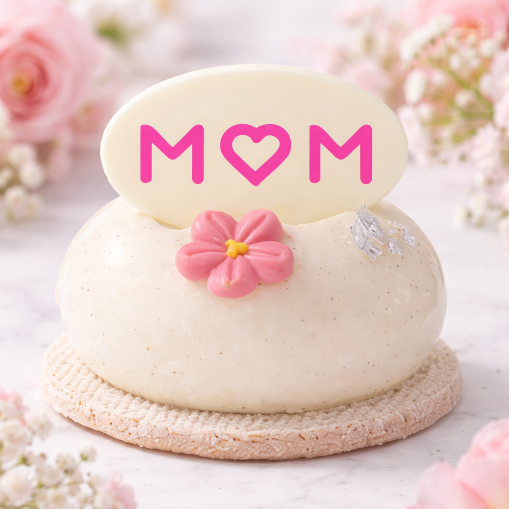 Love Mom Oval Chocolate Cake Decoration